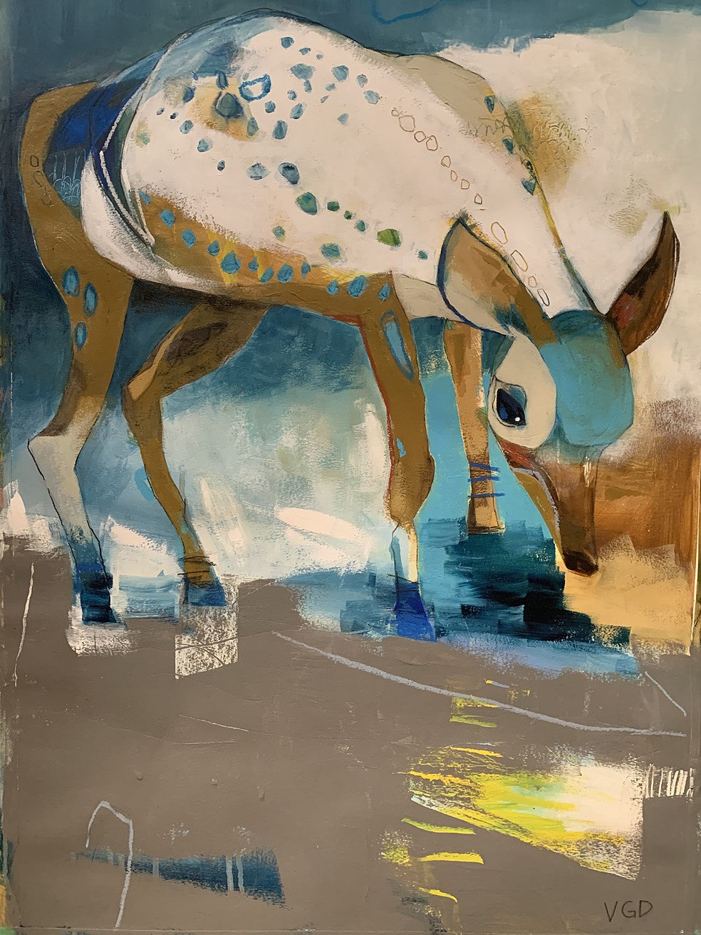 Lily (blue deer) by Vikki Drummond